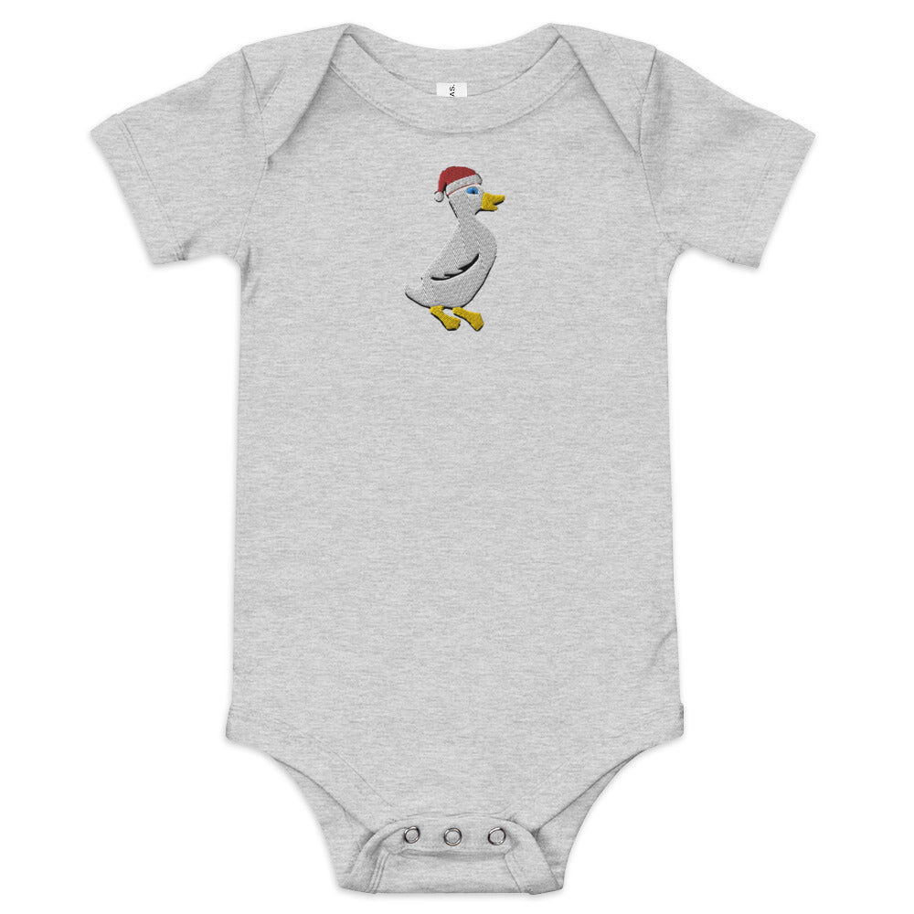 Santa Duck Short Sleeve Baby Onesie