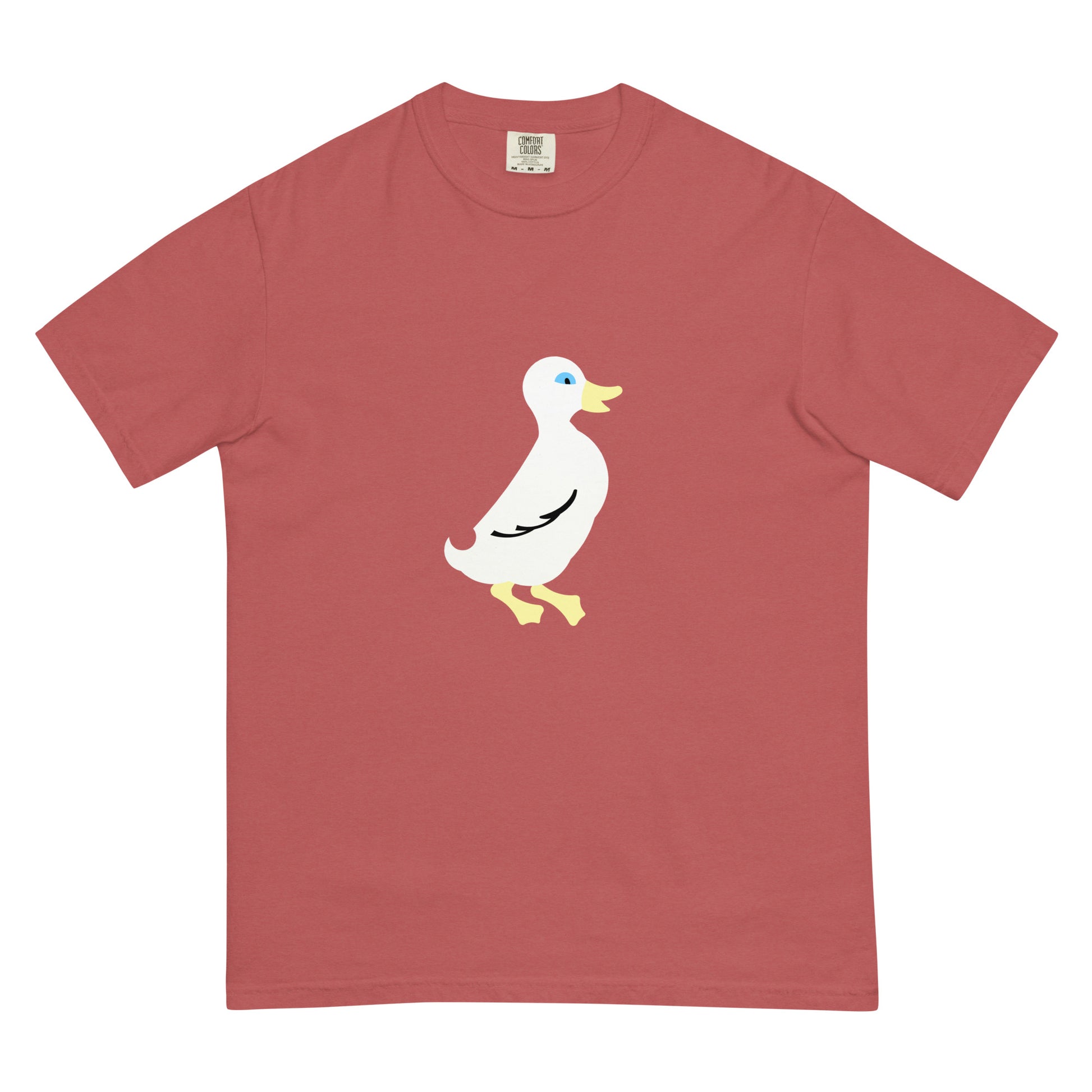 Duck Flag Pigment Tee — Crimson (front)