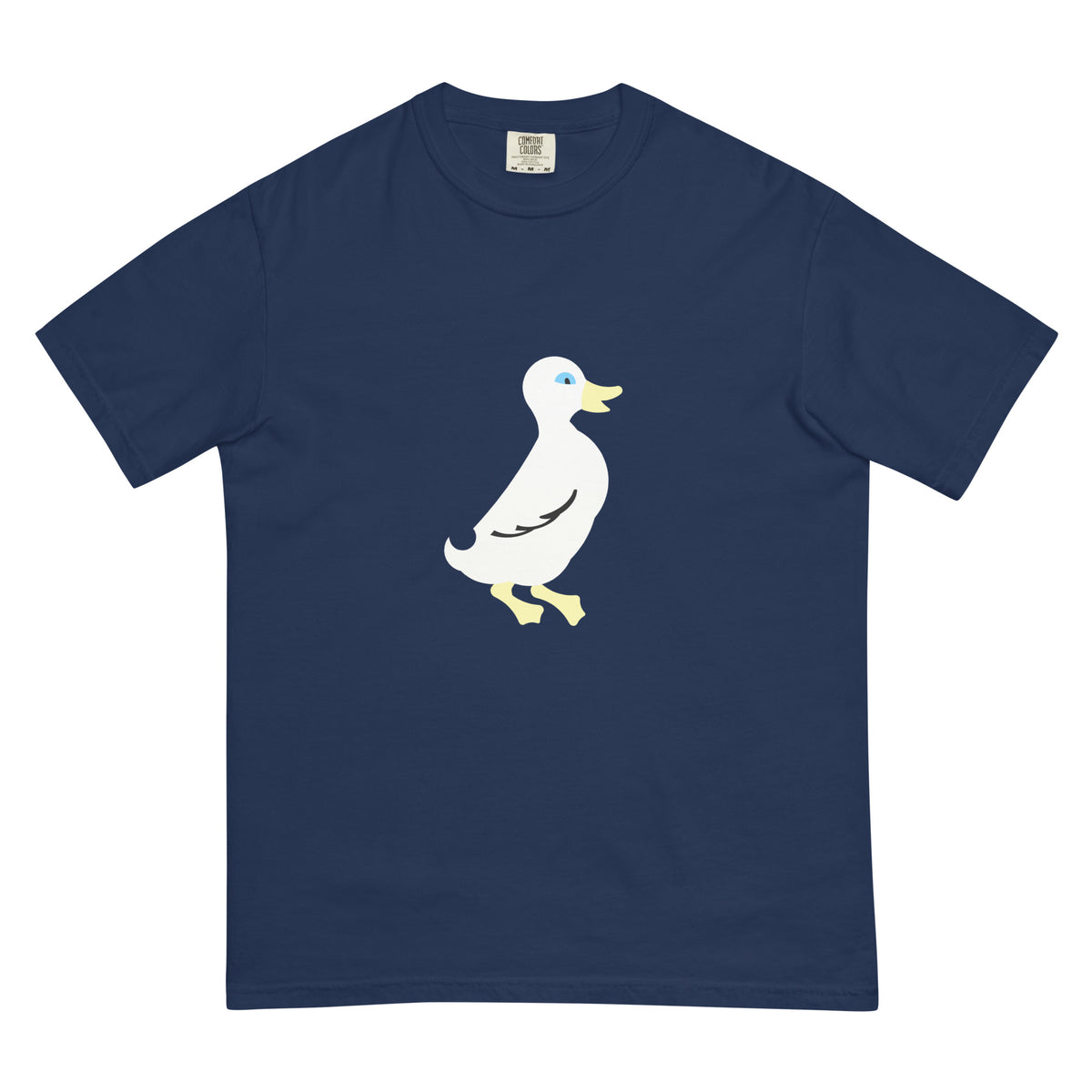 Duck Flag Pigment Tee — True Navy (front)