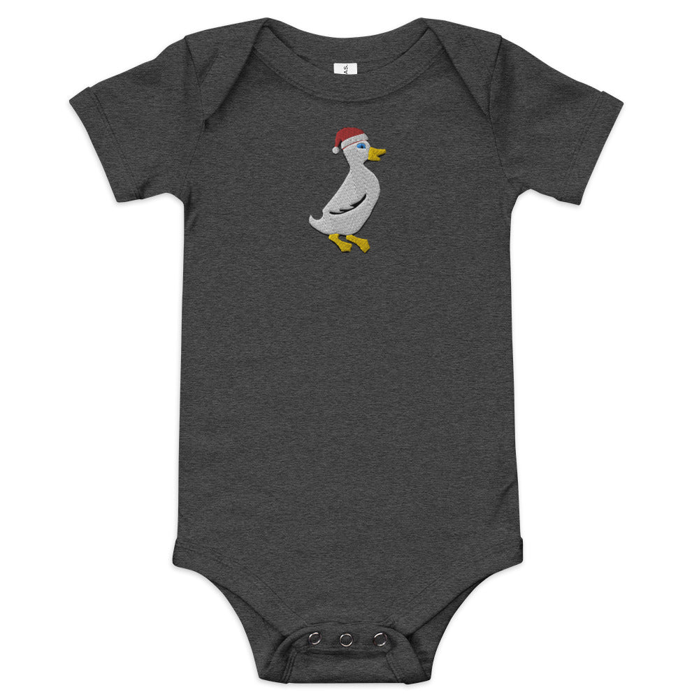 Santa Duck Short Sleeve Baby Onesie